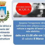 Castrovillari AVVISO URGENTE CHIUSURA ACQUEDOTTO DALLE 15.00 ALLE 19.00A CAUSA ROTTURA